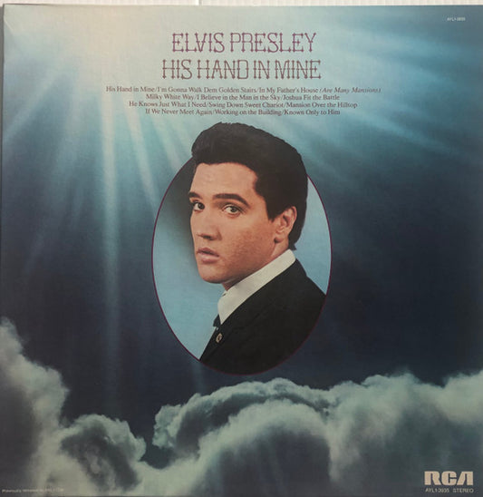 Elvis Presley : His Hand In Mine (LP, Album, RE, Ind)