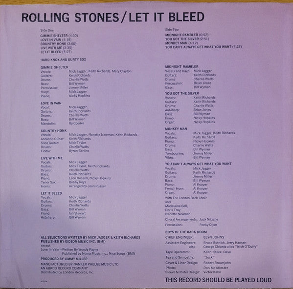 Rolling Stones* : Let It Bleed (LP, Album, ARP)