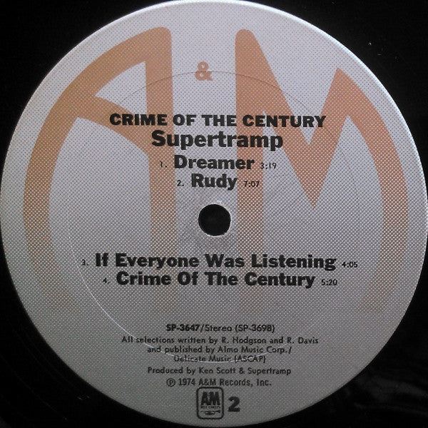 Supertramp : Crime Of The Century (LP, Album, Pit)