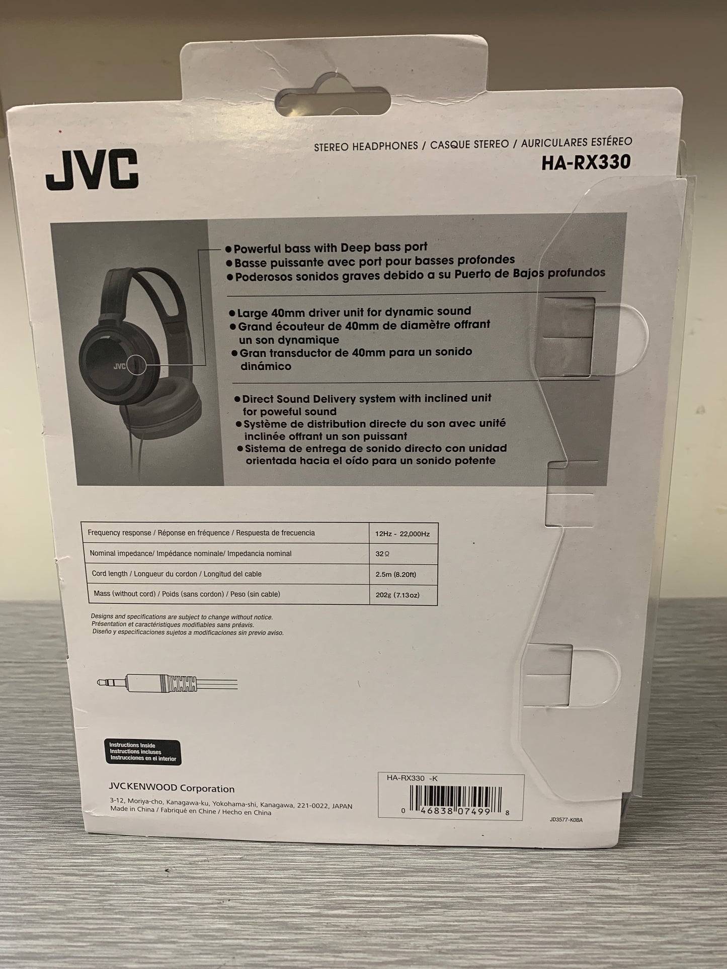 JVC HA-RX330 Wired Over Ear Headphones NEW