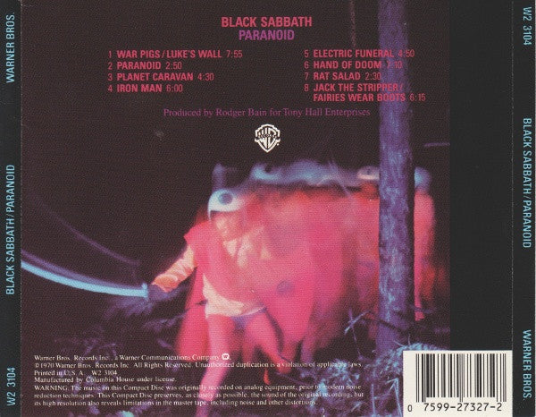 Black Sabbath : Paranoid (CD, Album, Club, RE)