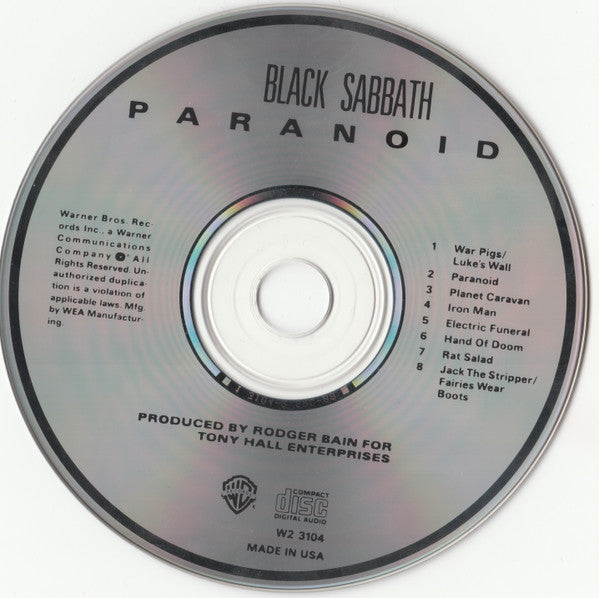 Black Sabbath : Paranoid (CD, Album, Club, RE)