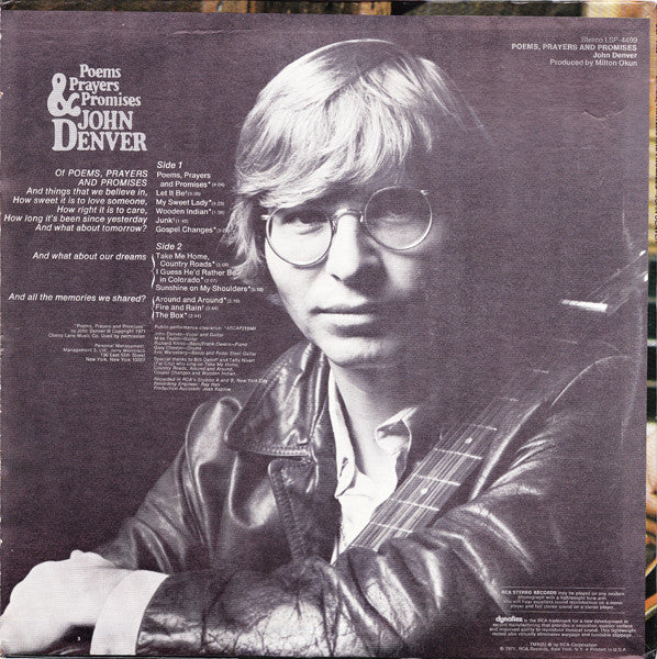 John Denver : Poems, Prayers & Promises (LP, Album, Ind)