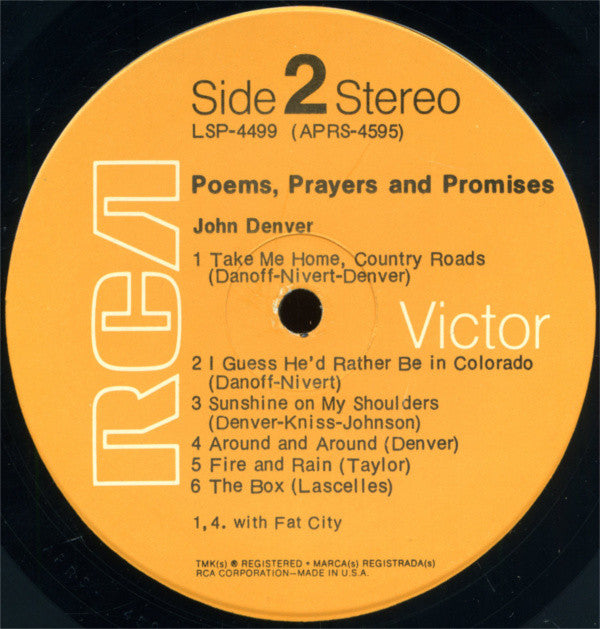 John Denver : Poems, Prayers & Promises (LP, Album, Ind)