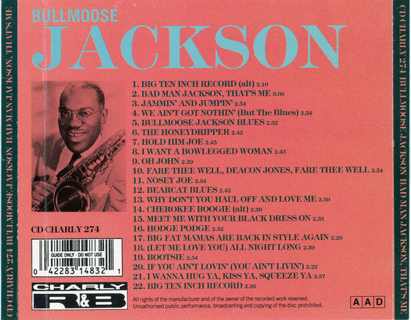 Bullmoose Jackson* : Badman Jackson That's Me (CD, Comp)