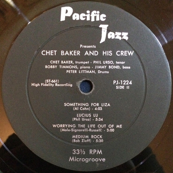 Chet Baker & Crew : Chet Baker & Crew (LP, Album, Mono)