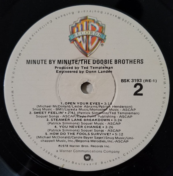 The Doobie Brothers : Minute By Minute (LP, Album, Win)