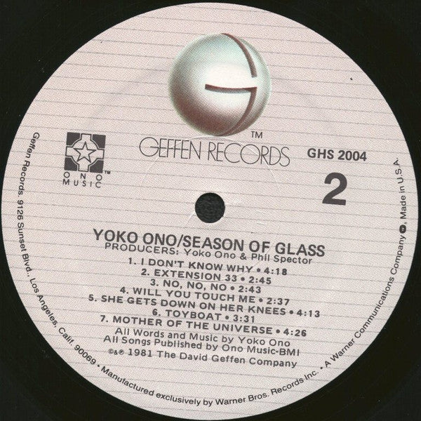 Yoko Ono : Season Of Glass (LP, Album, Spe)