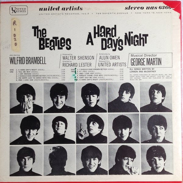 The Beatles : A Hard Day's Night (Original Motion Picture Sound Track) (LP, Album, RE)