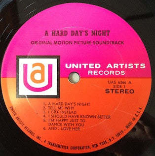 The Beatles : A Hard Day's Night (Original Motion Picture Sound Track) (LP, Album, RE)