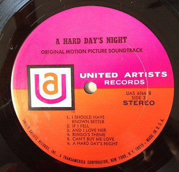 The Beatles : A Hard Day's Night (Original Motion Picture Sound Track) (LP, Album, RE)