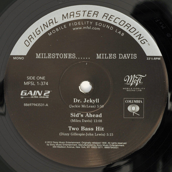 Miles Davis : Milestones (LP, Album, Mono, Ltd, Num, RE, RM)