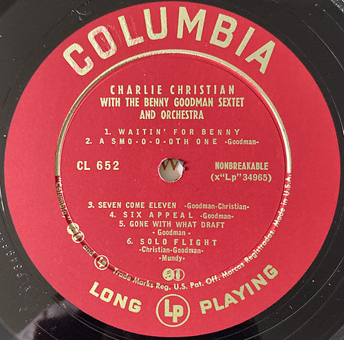 Charlie Christian : With The Benny Goodman Sextet And Orchestra (LP, Comp)