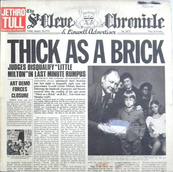 Jethro Tull : Thick As A Brick (LP, Album, Ter)