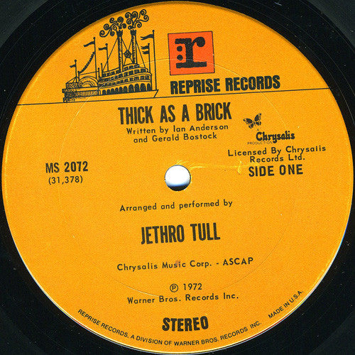 Jethro Tull : Thick As A Brick (LP, Album, Ter)