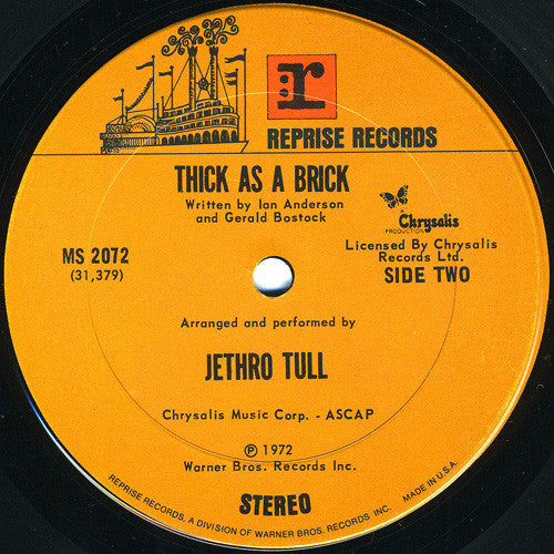 Jethro Tull : Thick As A Brick (LP, Album, Ter)