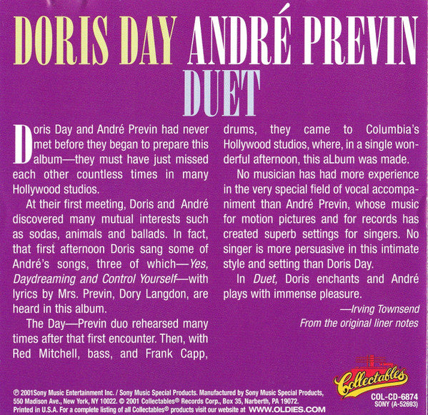 Doris Day, André Previn : Duet (CD, Album, RE)