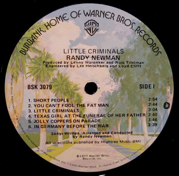 Randy Newman : Little Criminals (LP, Album, Win)