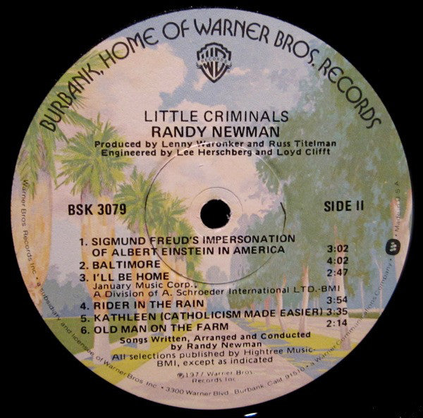 Randy Newman : Little Criminals (LP, Album, Win)