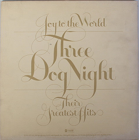 Three Dog Night : Joy To The World - Their Greatest Hits (LP, Comp, Gat)