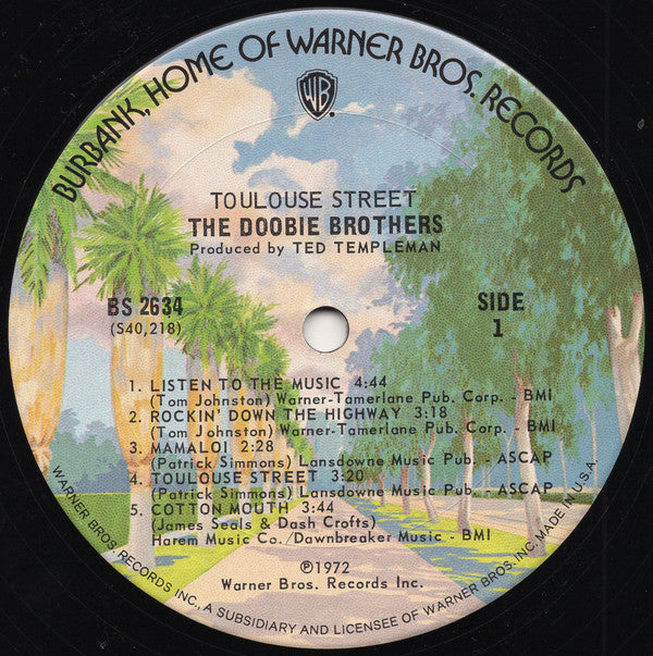 The Doobie Brothers : Toulouse Street (LP, Album, RE, San)