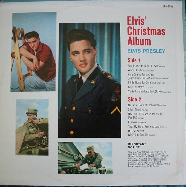 Elvis Presley : Elvis' Christmas Album (LP, Album, Mono, RE, Roc)