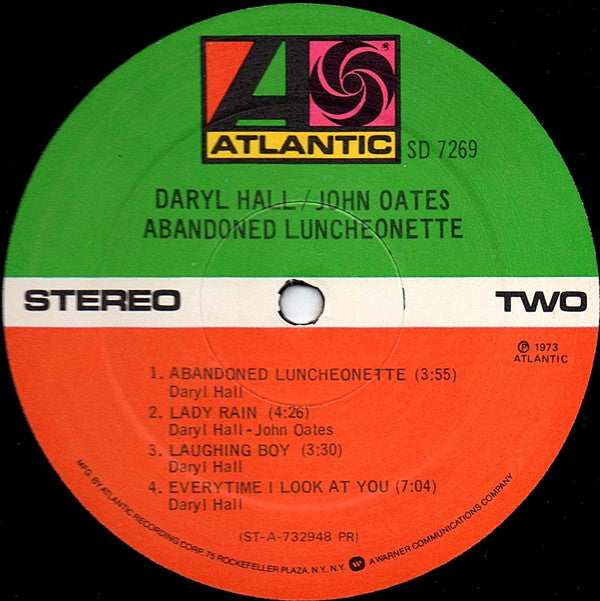 Daryl Hall & John Oates : Abandoned Luncheonette (LP, Album, RE, PR )