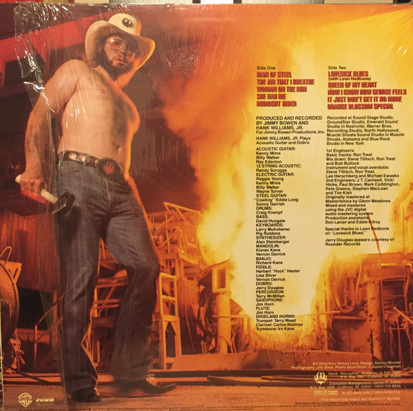 Hank Williams Jr. : Man Of Steel (LP, Album, Club, Col)