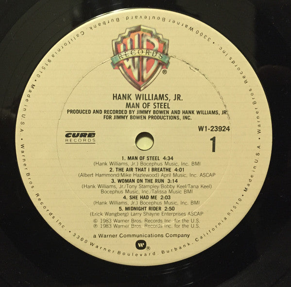 Hank Williams Jr. : Man Of Steel (LP, Album, Club, Col)