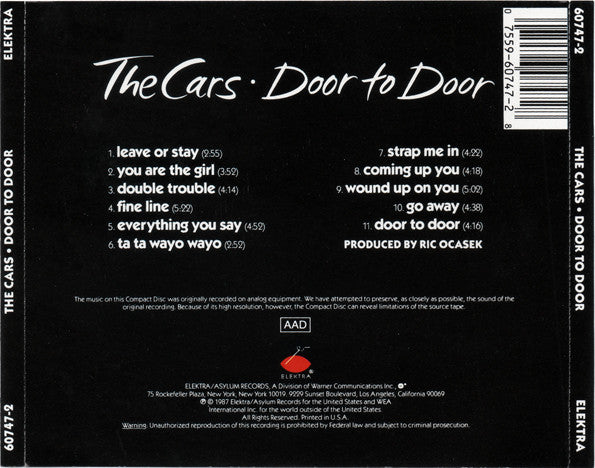 The Cars : Door To Door (CD, Album)