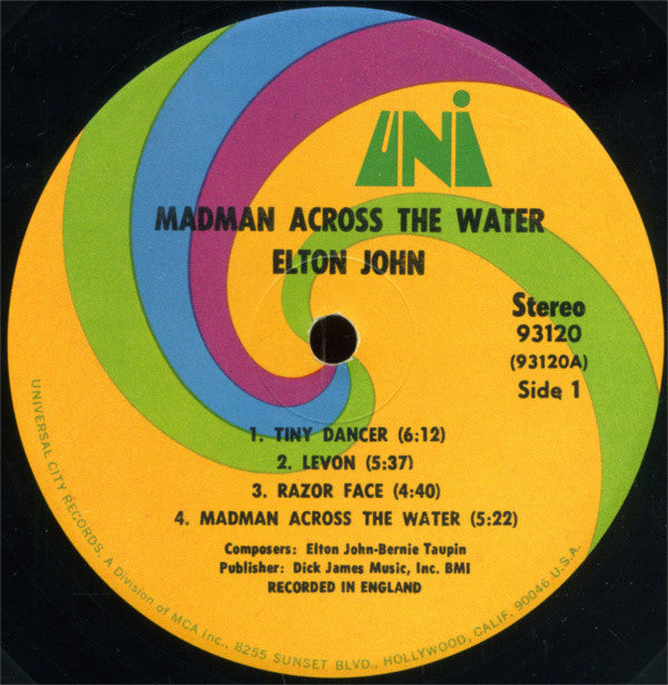 Elton John : Madman Across The Water (LP, Album, Pin)