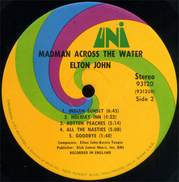 Elton John : Madman Across The Water (LP, Album, Pin)