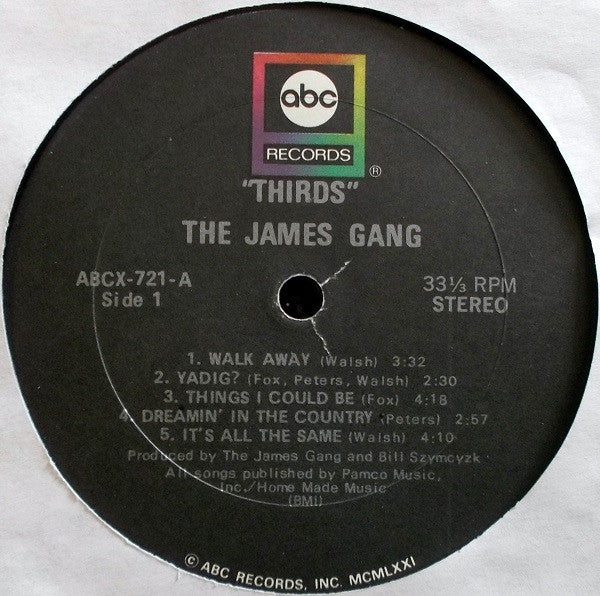 James Gang : Thirds (LP, Album)