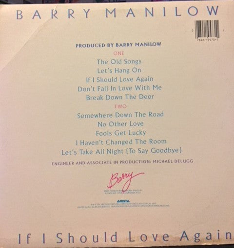 Barry Manilow : If I Should Love Again (LP, Album)