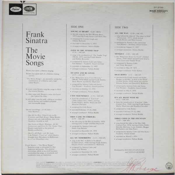 Frank Sinatra : The Movie Songs (LP, Comp, Duo)