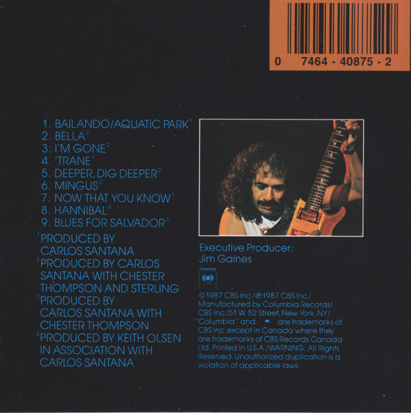 Carlos Santana : Blues For Salvador (CD, Album, RP)