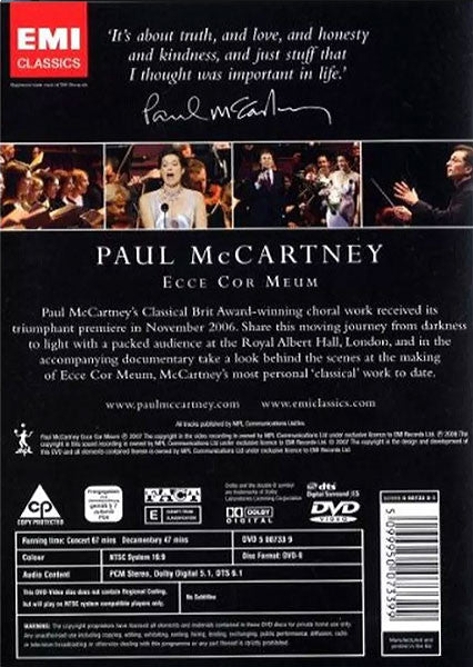 Paul McCartney : Ecce Cor Meum - The World Premiere Live From The Royal Albert Hall (DVD, Album, Copy Prot., Multichannel, NTSC)