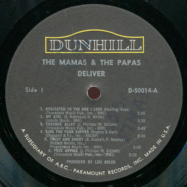 The Mamas & The Papas : Deliver (LP, Album, Mono)