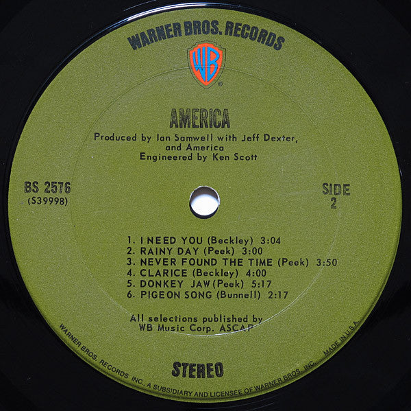 America (2) : America (LP, Album, RE, Ter)