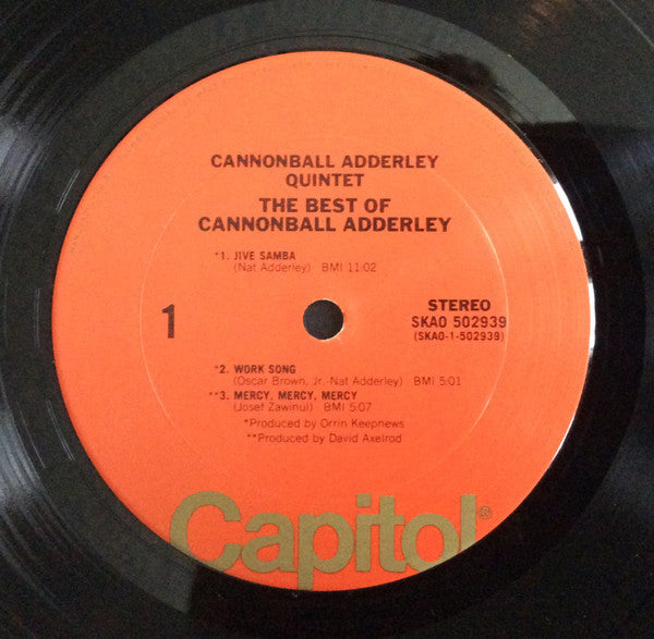 Cannonball Adderley Quintet* : The Best Of Cannonball Adderley (LP, Comp, Club, RE, Ora)