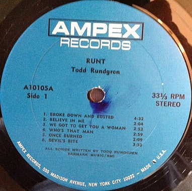 Todd Rundgren : Runt (LP, Album, All)