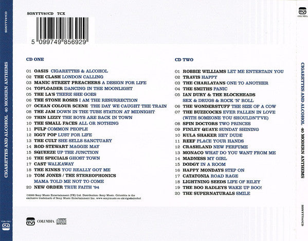 Various : Cigarettes And Alcohol- 40 Modern Anthems (2xCD, Comp)