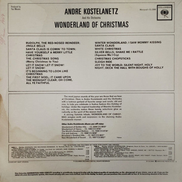 André Kostelanetz And His Orchestra : Wonderland Of Christmas (LP)