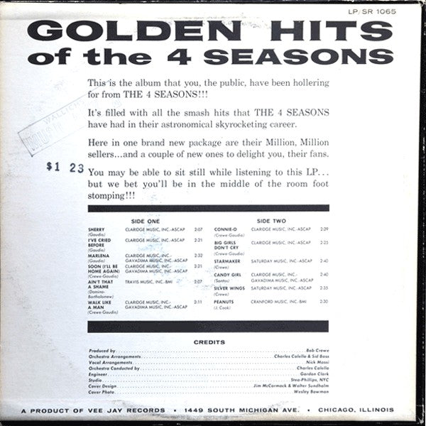 The 4 Seasons* : Golden Hits Of The 4 Seasons (LP, Comp, Mono, ARP)