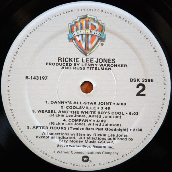 Rickie Lee Jones : Rickie Lee Jones (LP, Album, Club, RCA)