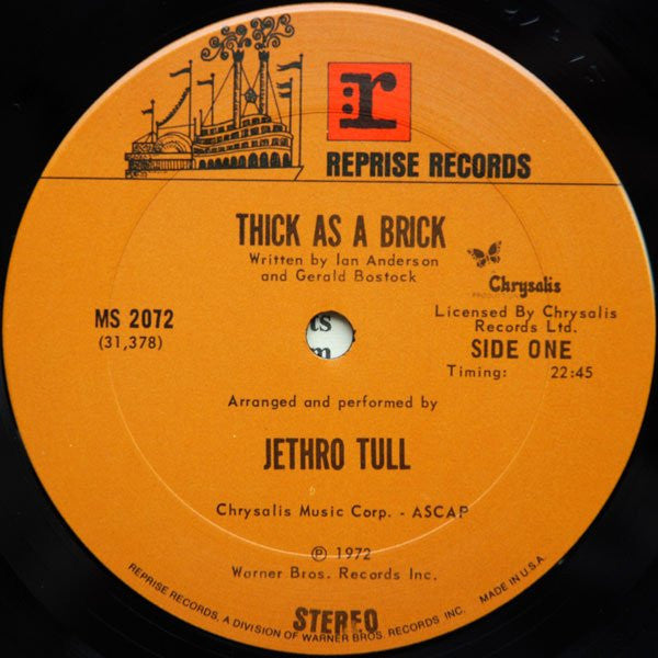 Jethro Tull : Thick As A Brick (LP, Album, Pit)