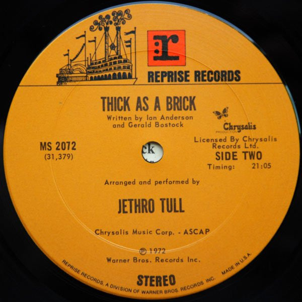 Jethro Tull : Thick As A Brick (LP, Album, Pit)