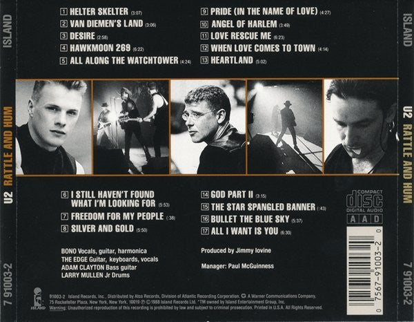 U2 : Rattle And Hum (CD, Album, Spe)