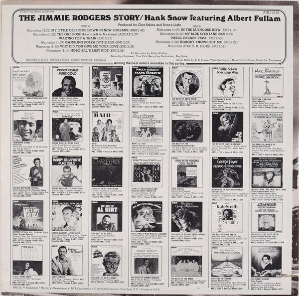 Hank Snow : The Jimmie Rodgers Story (LP)