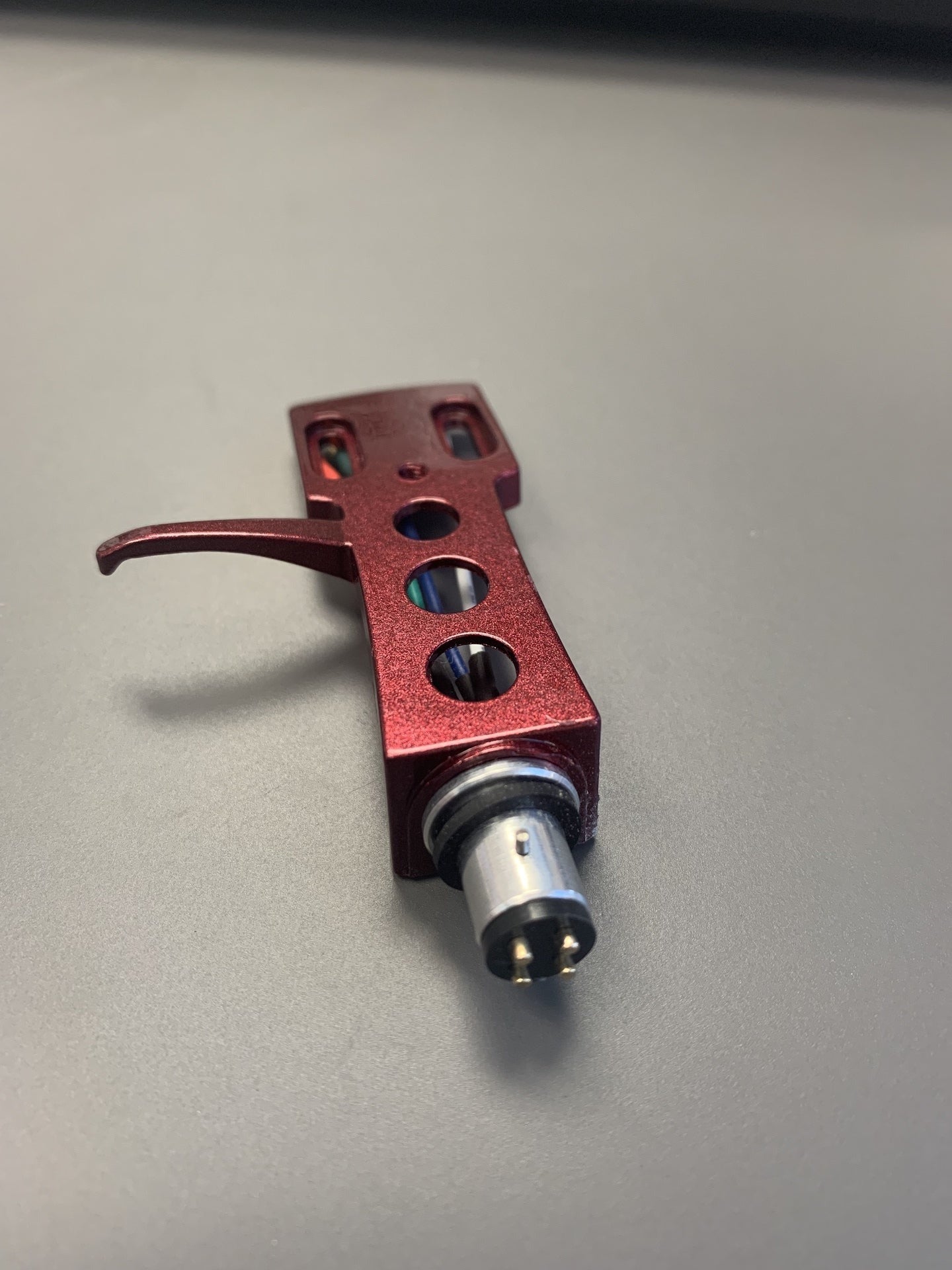 Red Turntable Headshell for 1/2" mounted magnetic cartridges